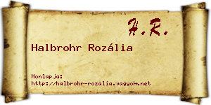 Halbrohr Rozália névjegykártya